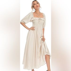 R Vivimos Summer Half sleeves cotton ruffle dress